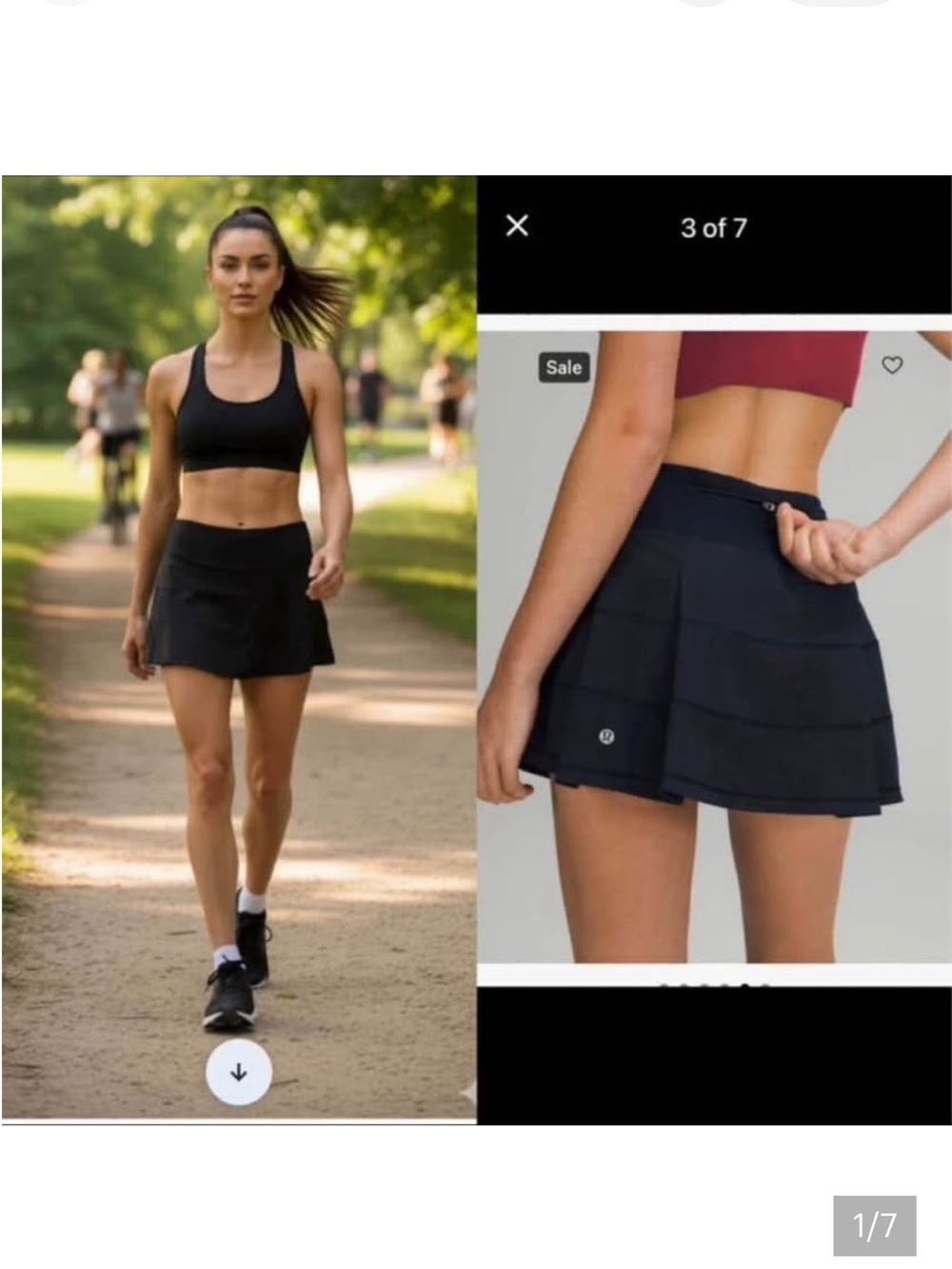 Lululemon Skort Skirt. Black. Size 8. Large.